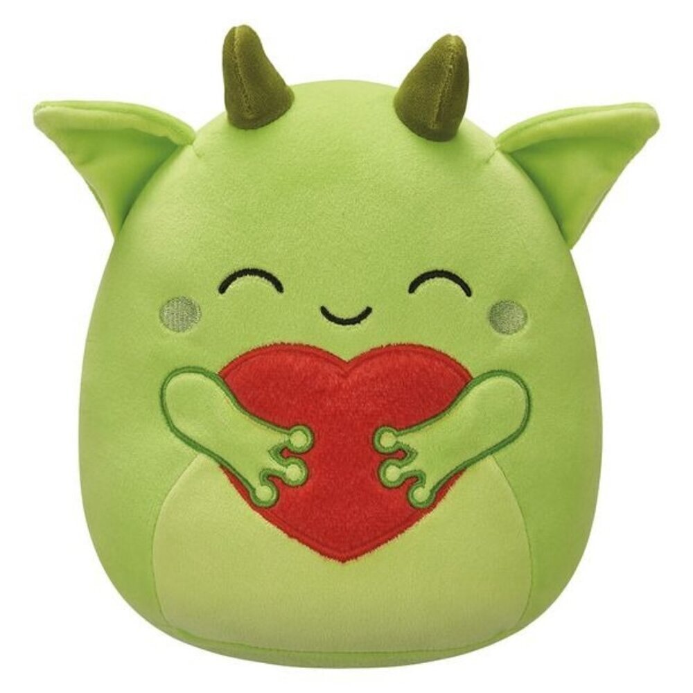 NWT Squishmallows Fitzy the Goblin Green Plush 8" Valentine's Day Gift Heart